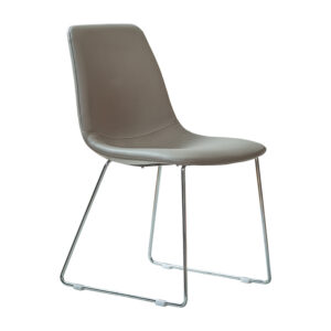 DC-171 - רגל-כסופה-מושב-דמוי-עור-אפור